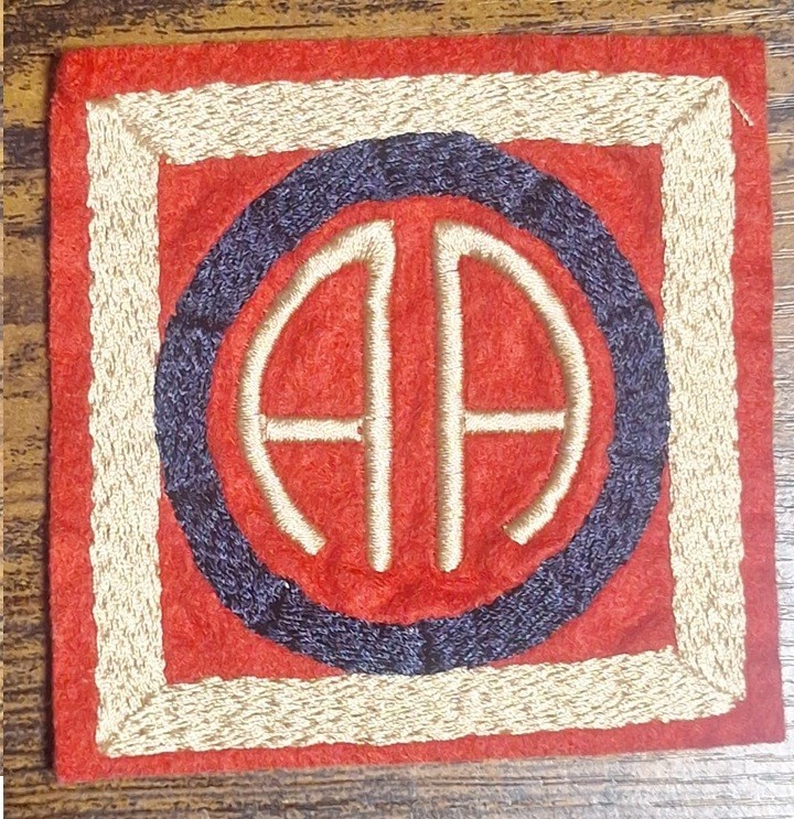 82nd Infantry Division Patch TYPE 9 Miss Drop 44 Patch King ww1 wwi