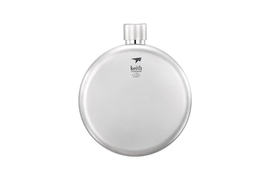 Keith Titanium Ti3037 Plastic-Free Western Cowboy Canteen -0.5 Gal (Canvas Case)