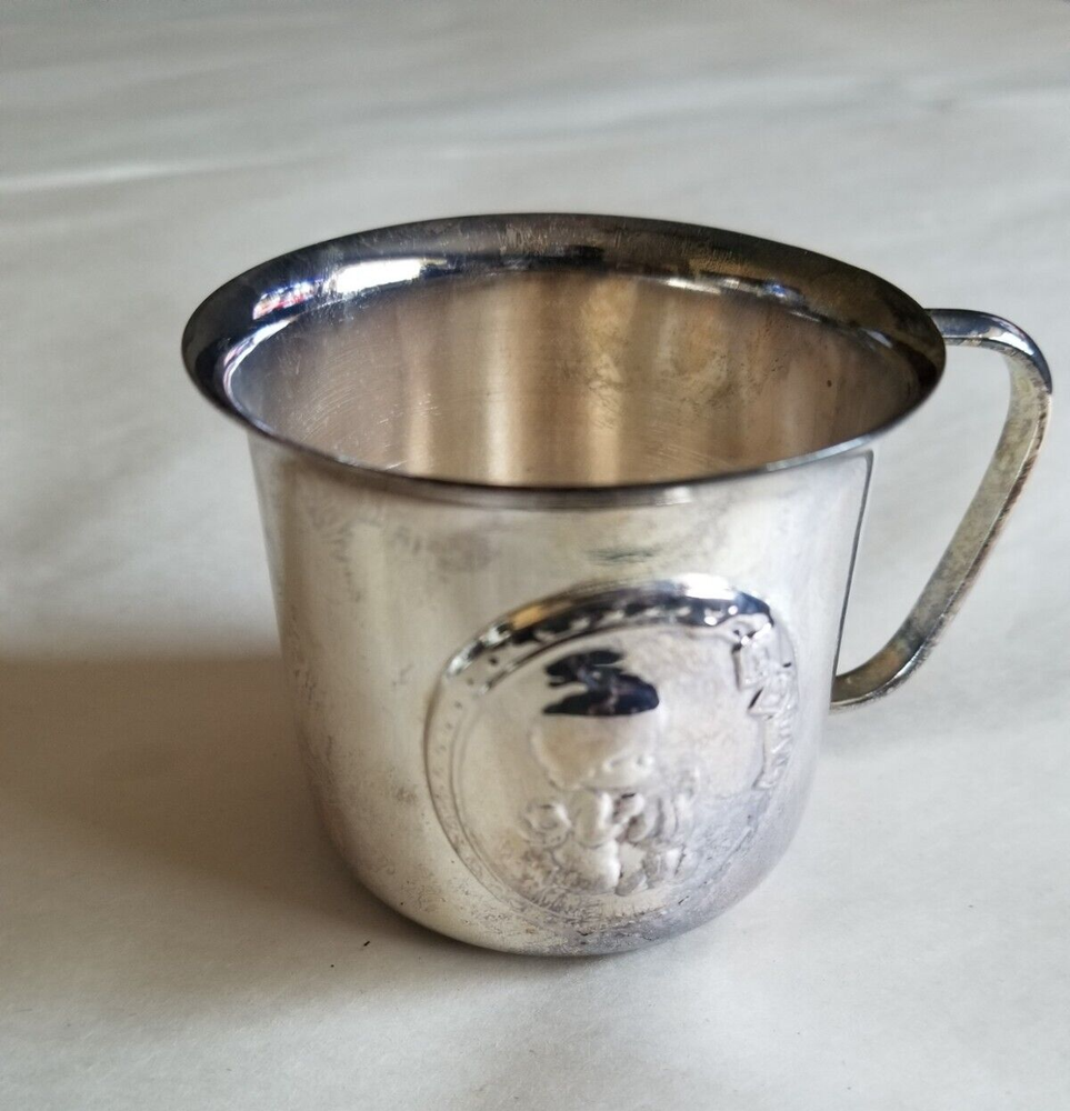 Vintage Enesco "Jesus Loves Me" Silver Plate Children's Cup