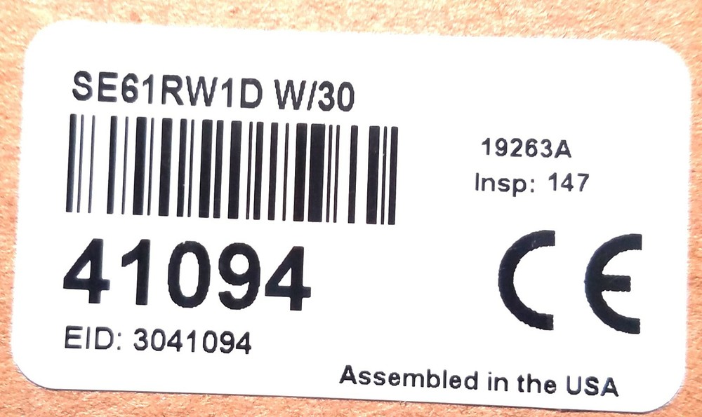 BANNER ENGINEERING ECONO-BEAM SE61RW1D W/30 Diffuse Mode Sensor SPST Solid-state
