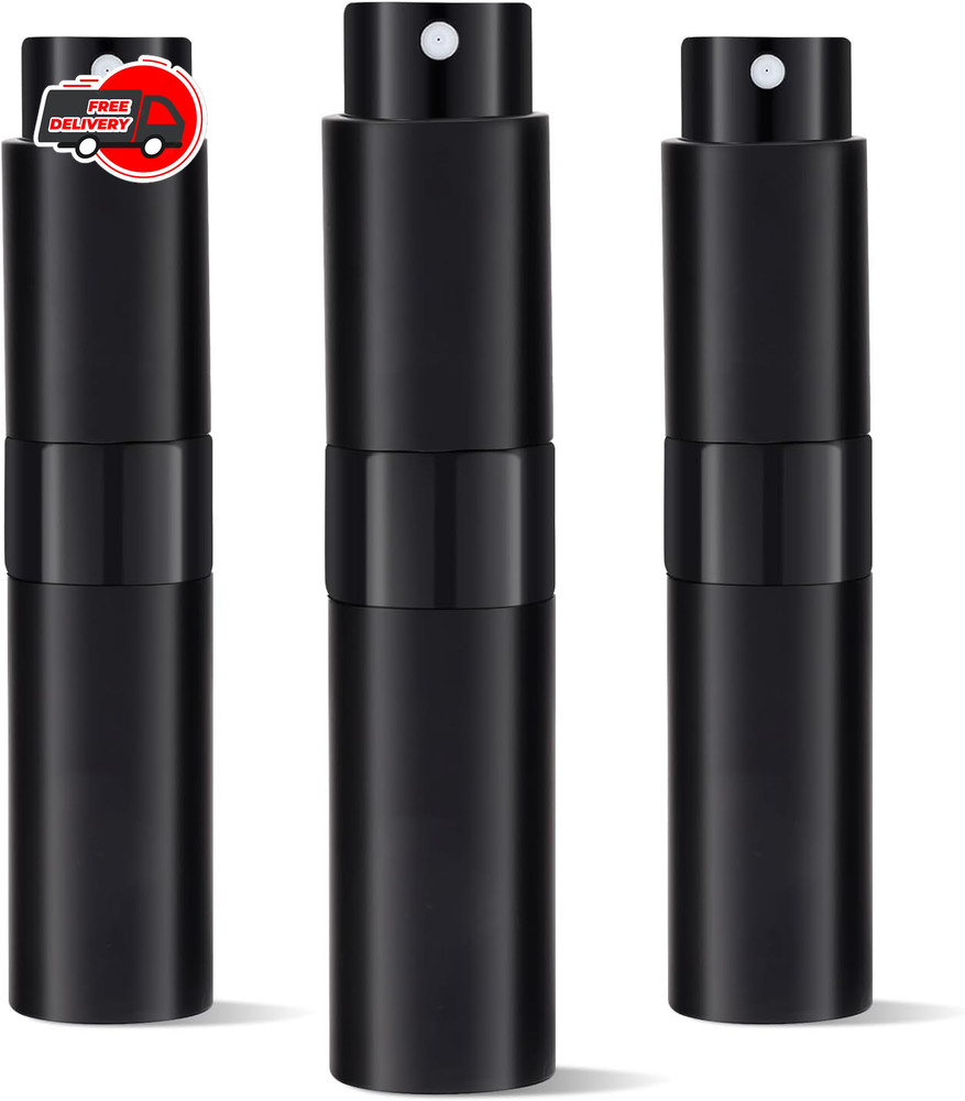 3Pcs 8ml Cologne Travel Bottle, Perfume Atomizer, Refillable black