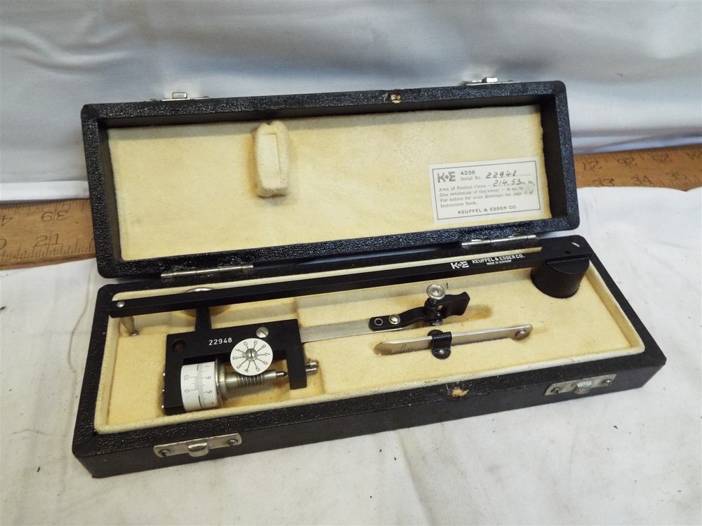 Keuffel &Esser K&E Polar Planimeter Box/Case Surveyor Drafting Tool Drawing
