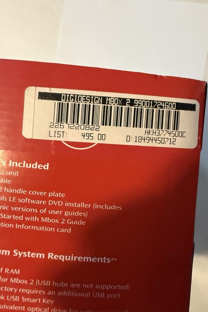 Digidesign MBox2 USB Audio Interface Pro Tools LE EX Lightly Used w Box Software