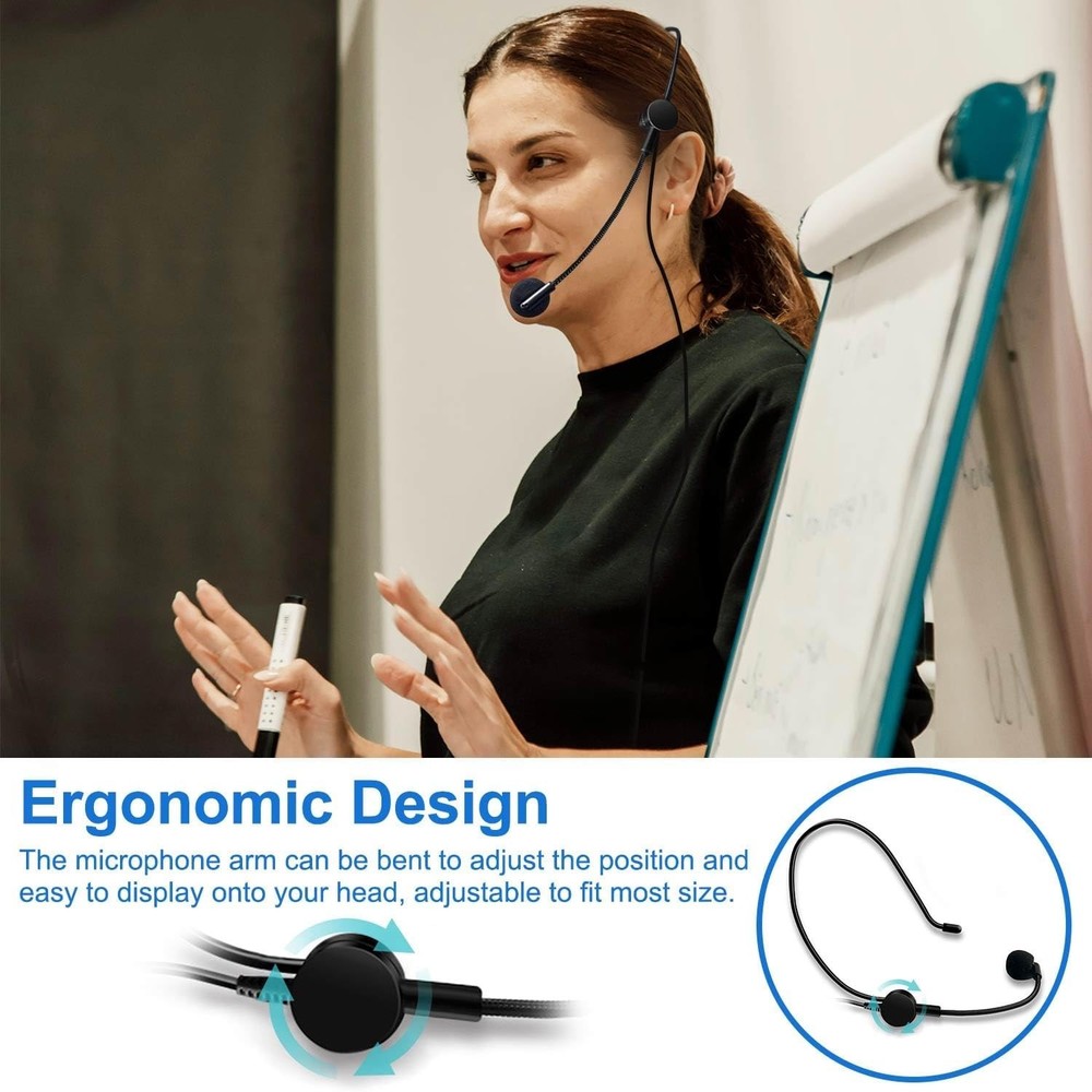 Wired Microphone Headset with 3.5mm Jack for Singing, Teaching, Speaking, Pre...