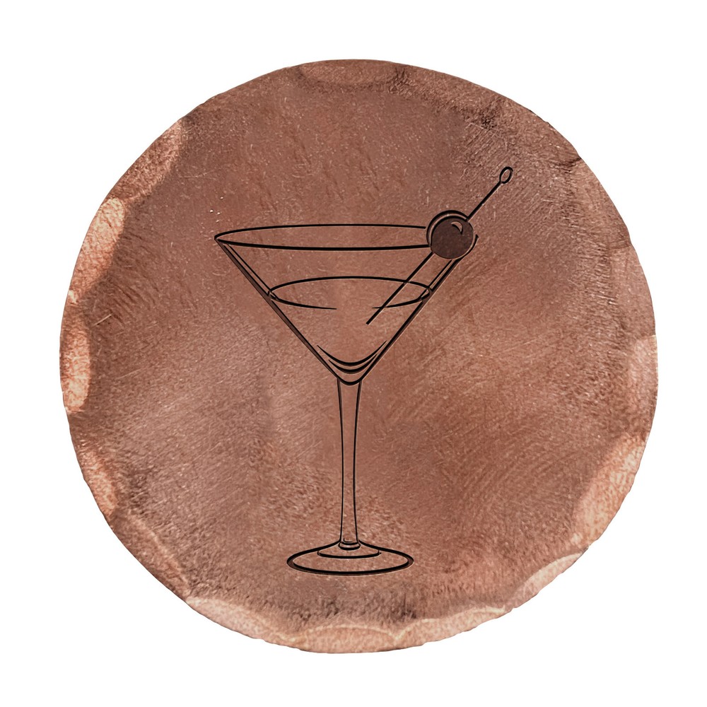 Martini Embossed Copper Golf Ball Marker by Sunfish