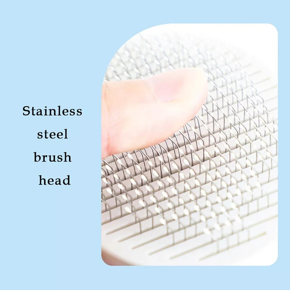 Pet Grooming Brush: Self-Cleaning Slicker Comb with Massage Function