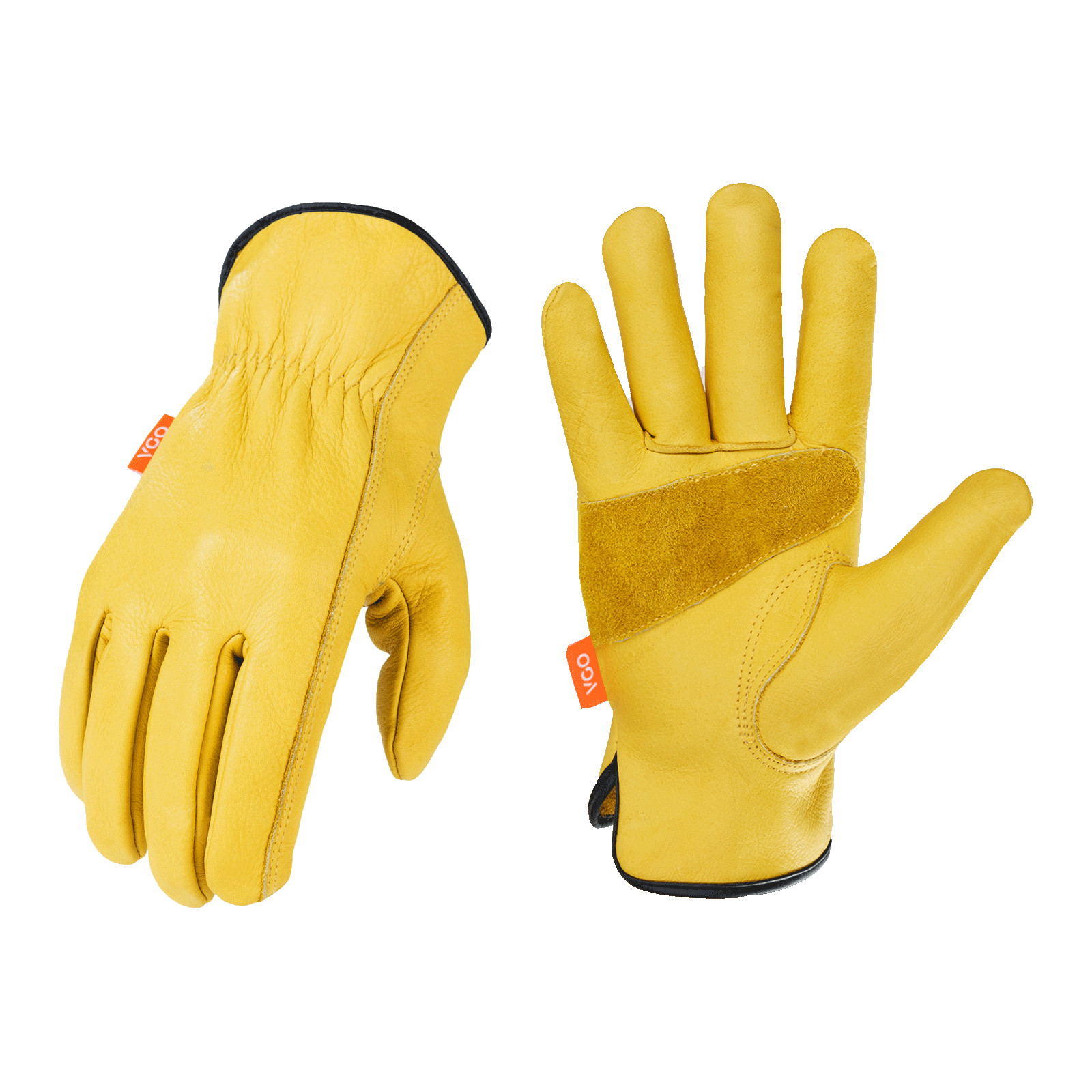 Vgo 1/2/3Pairs Unlined Cow Grain Leather Work Gloves,Driver Gloves(CA9590)