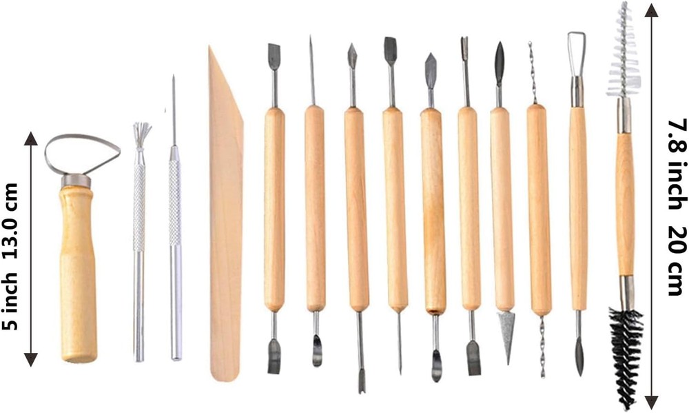 Professional 19-Piece Clay Sculpting Tools - Double-Sided for Precision Modeling