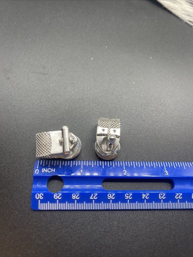 Vintage Cufflinks Wrap Around Silvertone #Q53