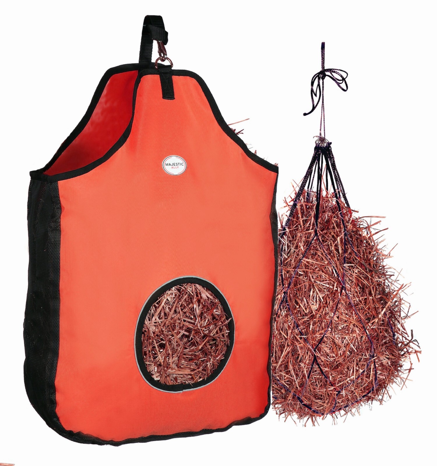 Majestic Ally 1200 D Hay Feeder Tote Bag for Horse, Sheep come with 36" Hay Net