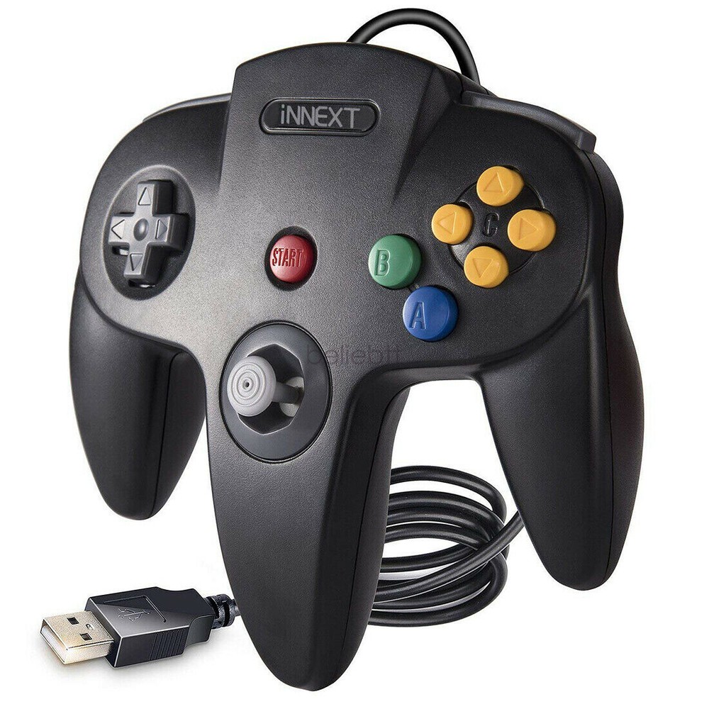 For PC/Mac/Linux N64 SNES NES USB Controller Joypad Classic Wired 64 Bit US Ship