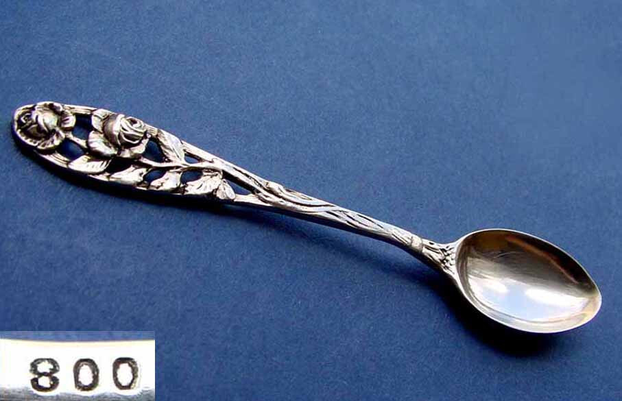Gorgeous - / Mocca Spoon/Spoon, Roses Decor, 800er Silver D687