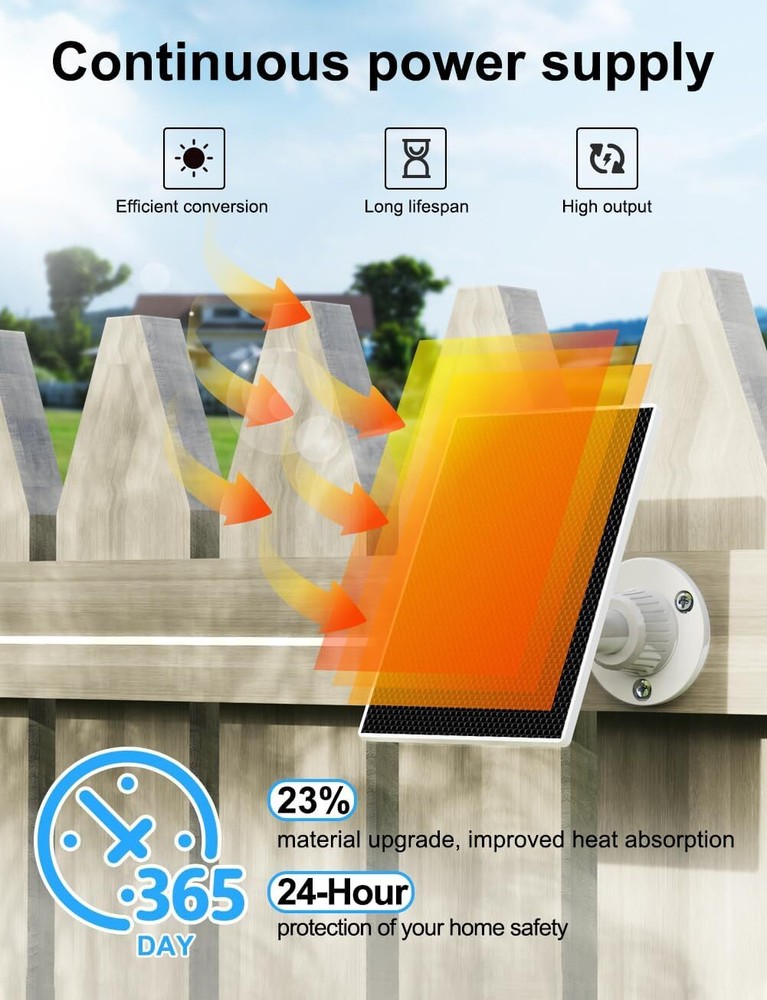 Simplisafe Solar Panel Outdoor Camera, IP65 Waterproof, 360° Adjustable Panel, 1