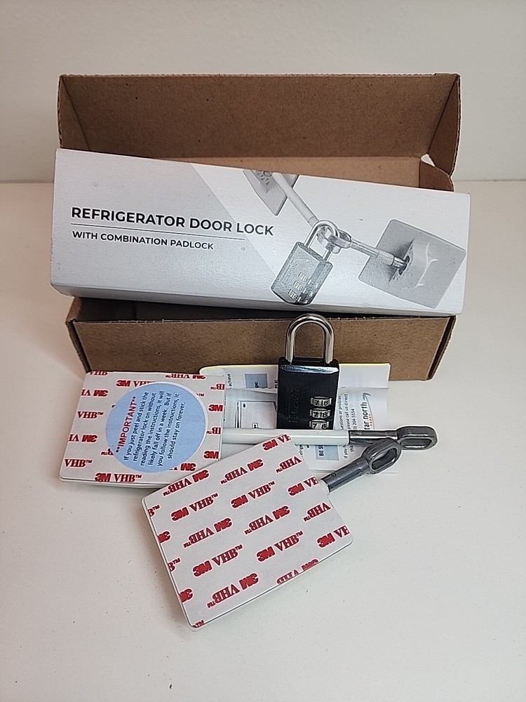 Refrigerator Lock Kit with Combination Lock, New Opened Box