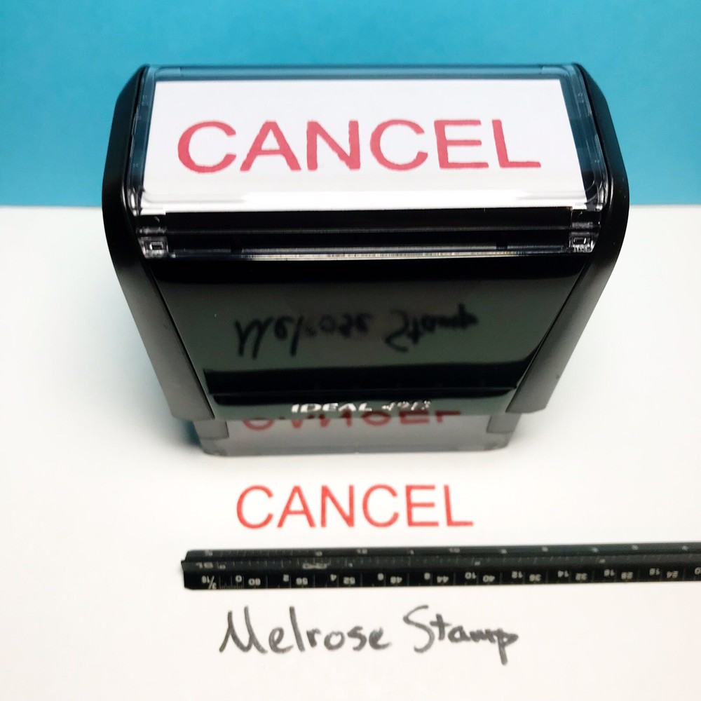 Cancel Rubber Stamp Red Ink Self Inking Ideal 4913