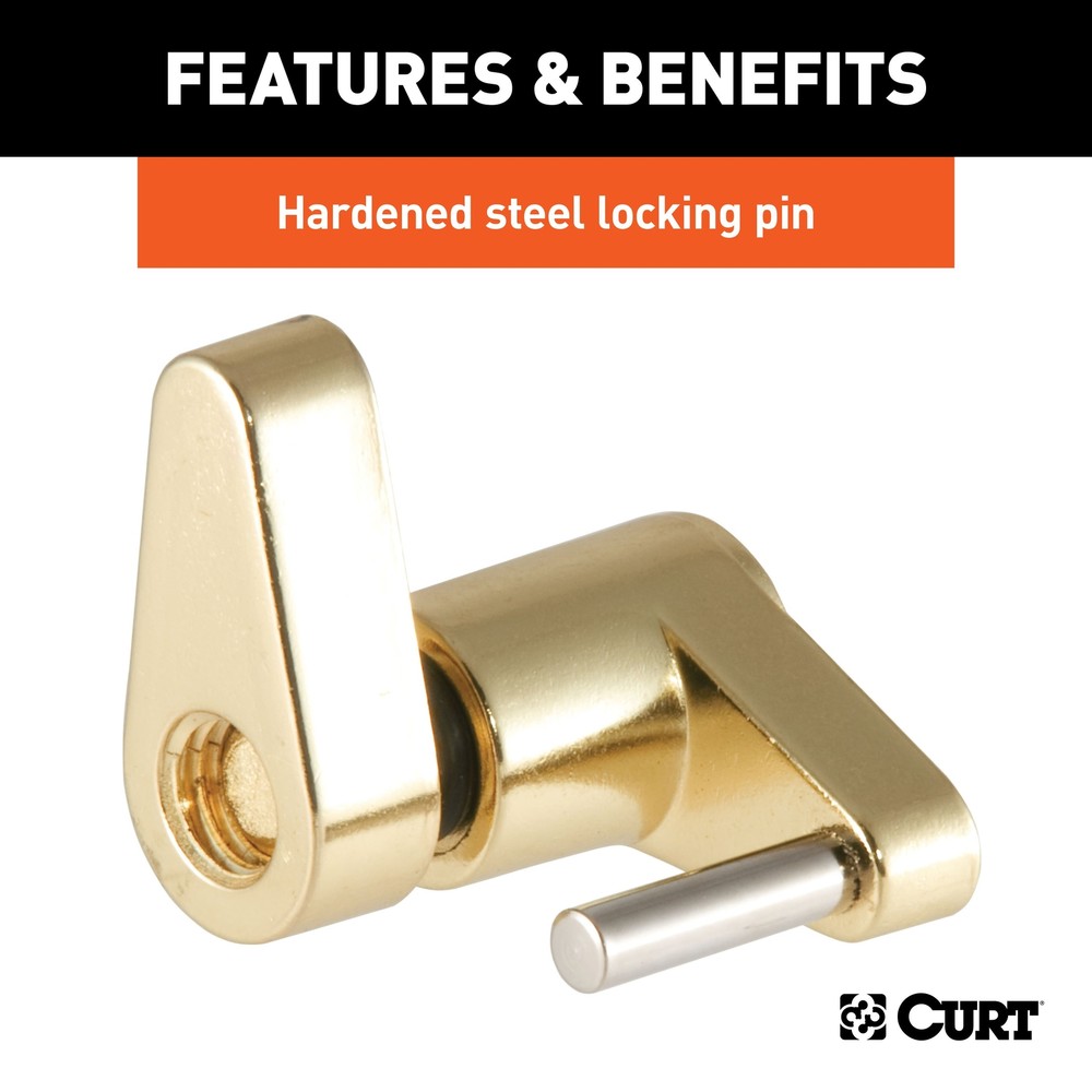 Coupler Lock (1/4" Pin, 3/4" Latch Span, Padlock, Brass-Plated)