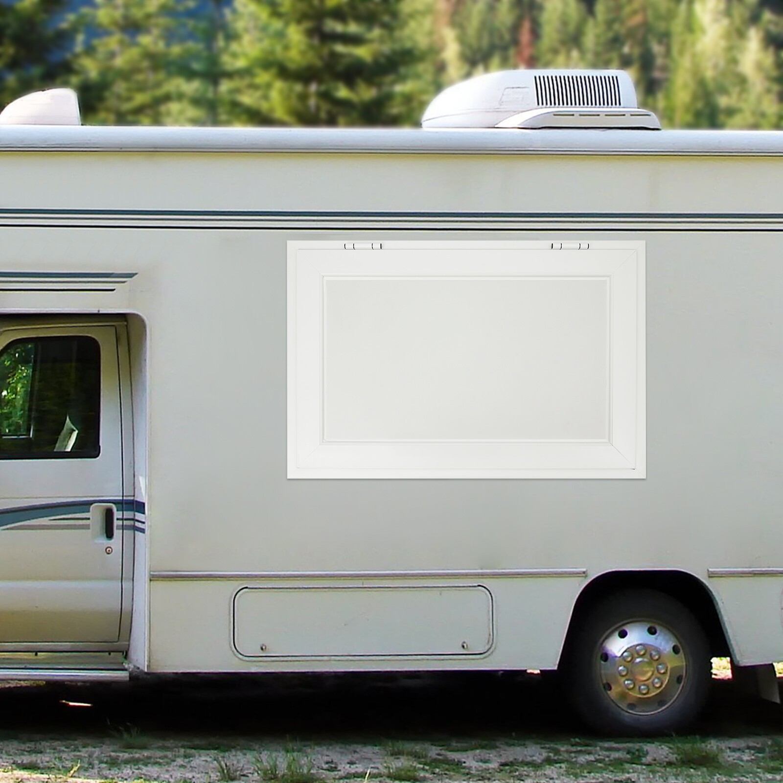 85° Rectangular Service Window For Food Trucks Serving Window 35 Inch*23 Inch