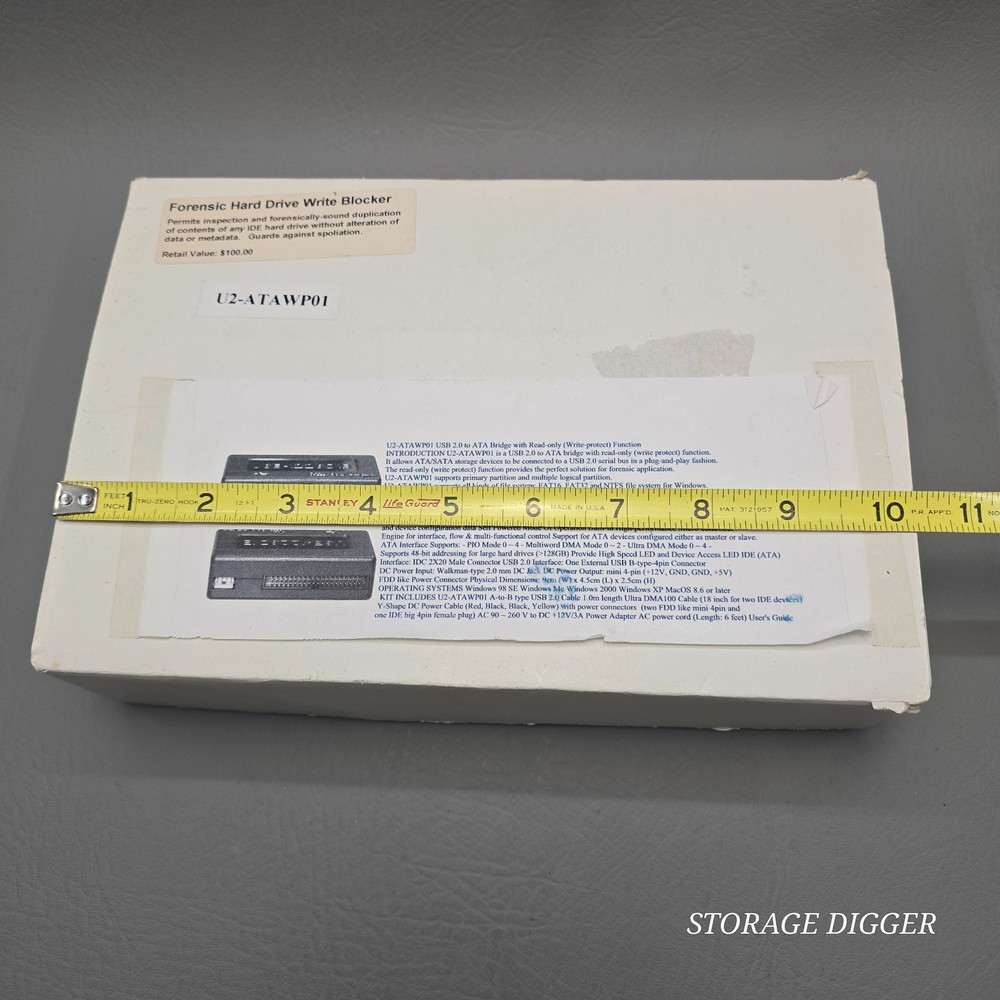 Vintage Forensic Hard Drive Write Blocker U2-ATAWP01, Connected USB2.0, Boxed