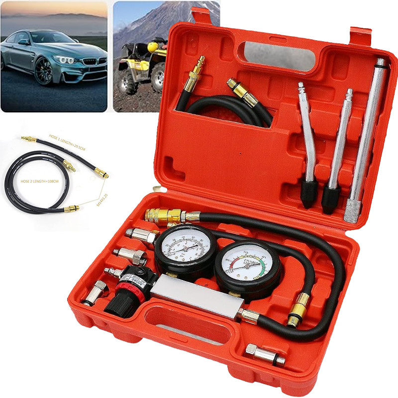 Cylinder Leak Down Tester Tool Kit, Gasoline Engine Compression Leak Down Tester