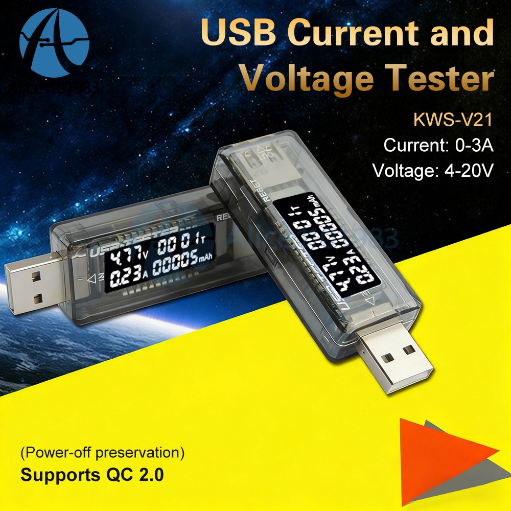 USB Current Voltage Tester USB Voltmeter Ammeter USB Power Detector 4-30V 0-3A
