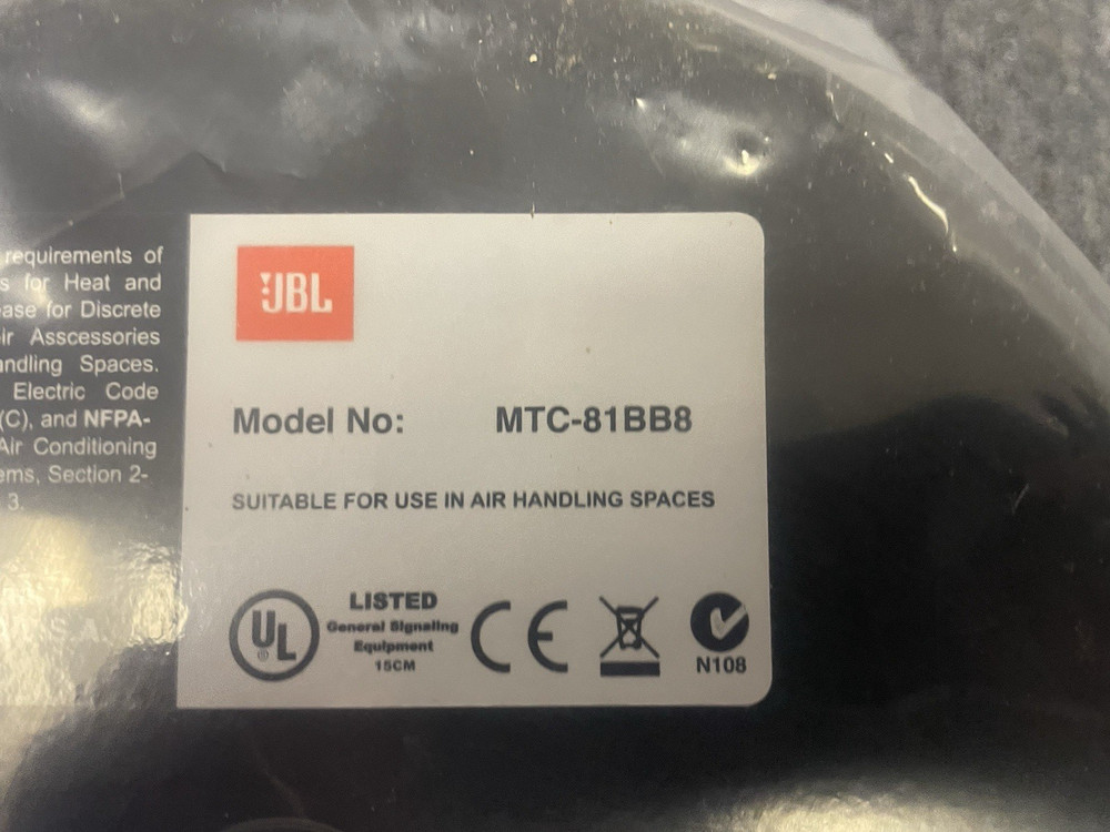 JBL MTC-81BB8 Pre-Install In-Ceiling Backcan - Single (3 Available)
