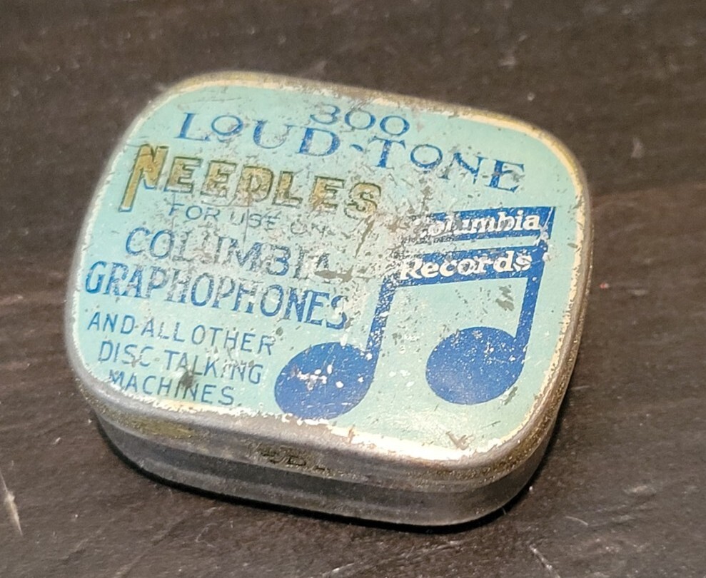 Gramophone phonograph needle Tin Columbia Loud Empty Scratching