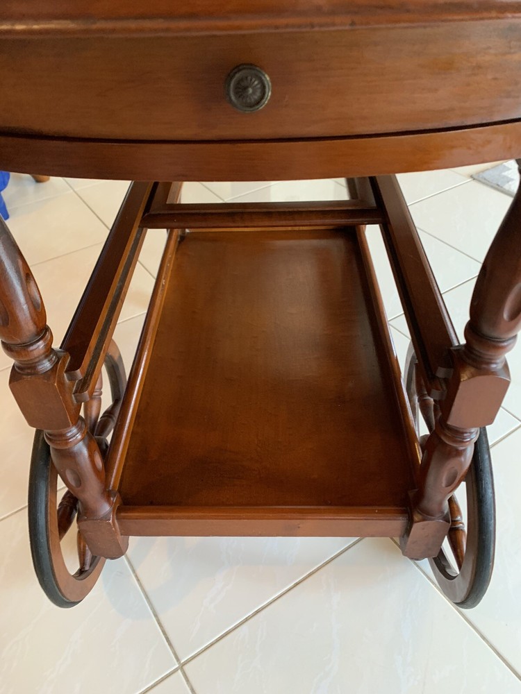 Antique Drop Leaf Table Cart Tea Server Bar Console End Side Vintage