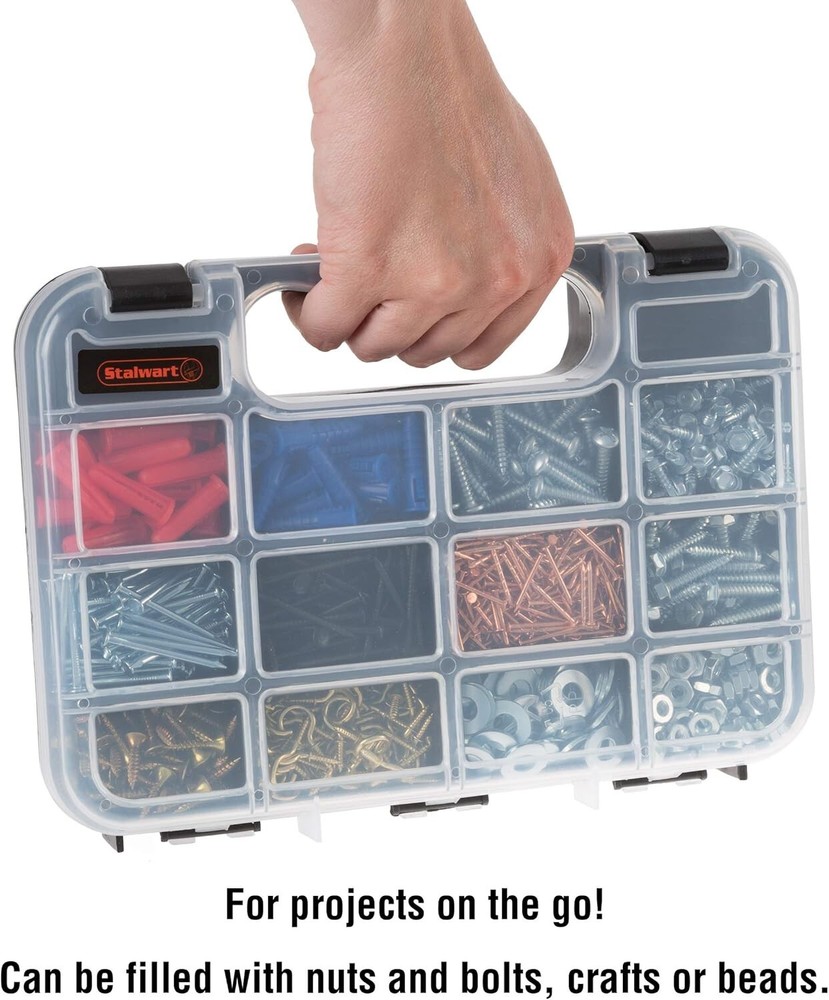 Multi-Functional Portable Organizer with 14 Compartments for Beads, Tools & More