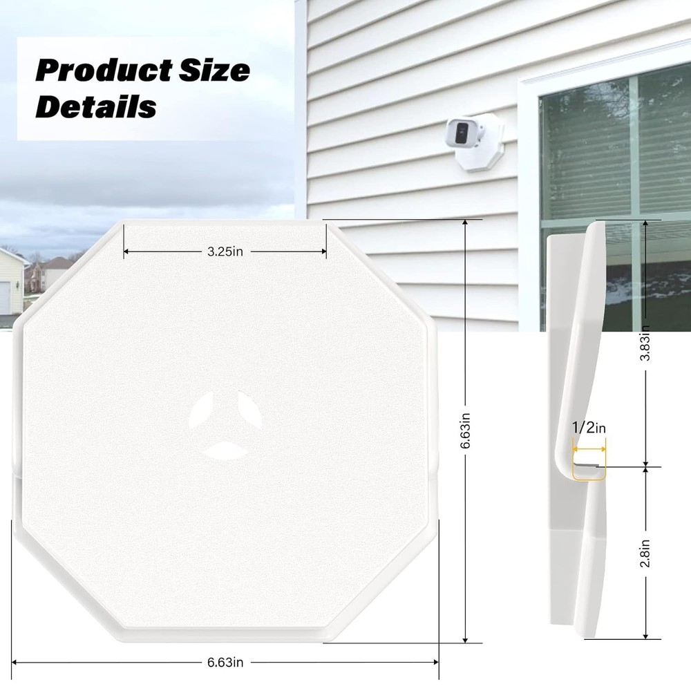 White Siding Mounting Blocks, Easy Install, 2 Pack