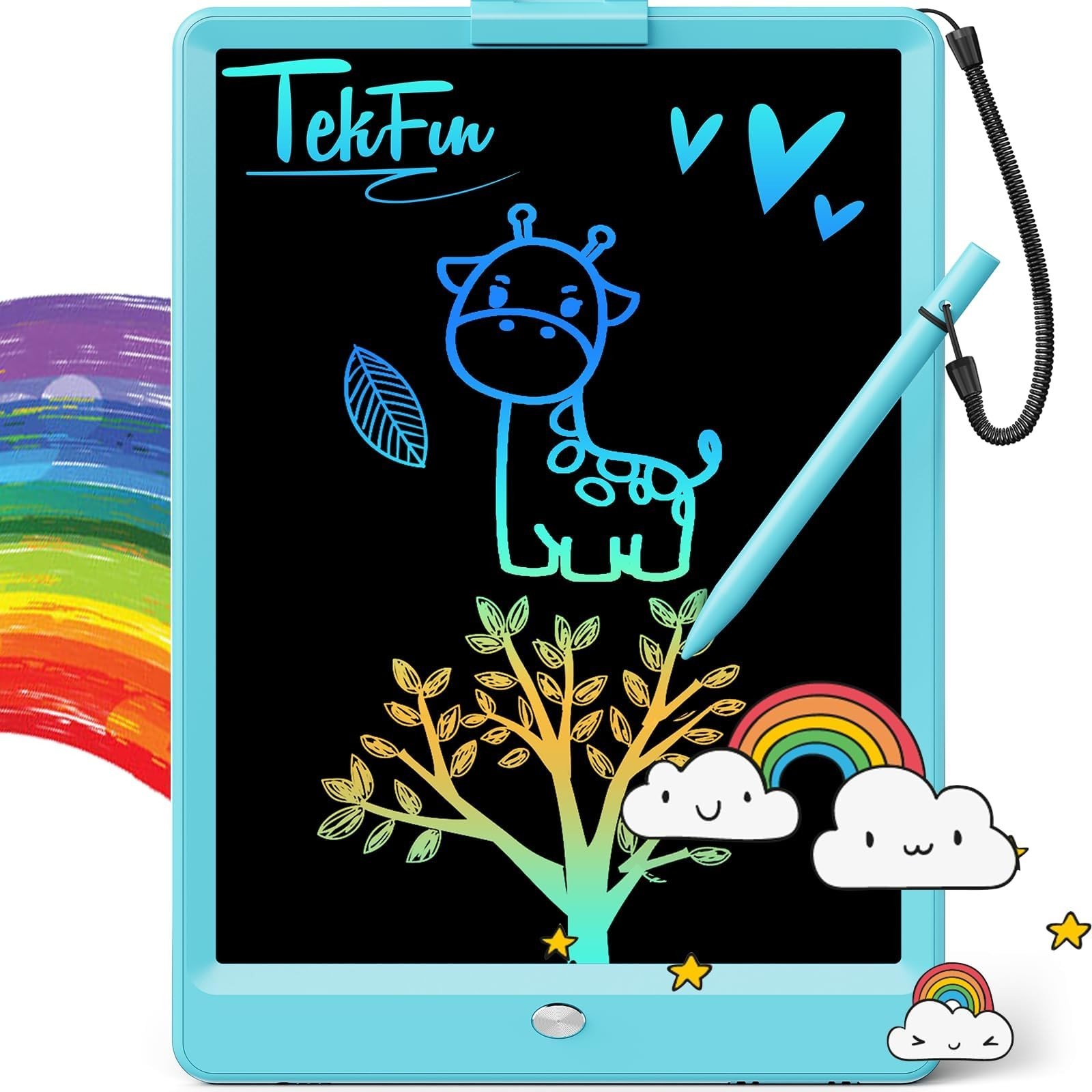 TEKFUN LCD Writing Tablet for Kids, 10-inch Coloring Drawing Pad, Mess Free D...