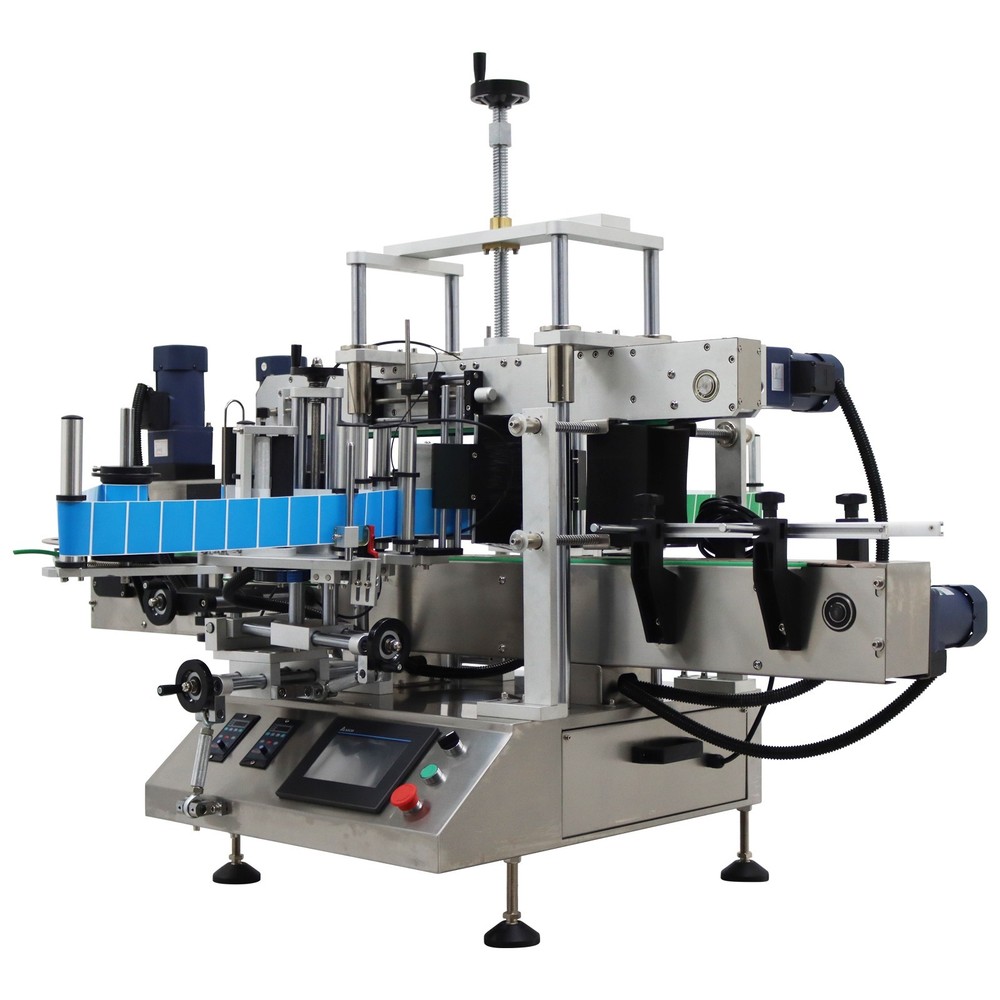 Auto Desktop Double Sided Labeling Machine Square/Hexagonal Bottle Labeller 110V