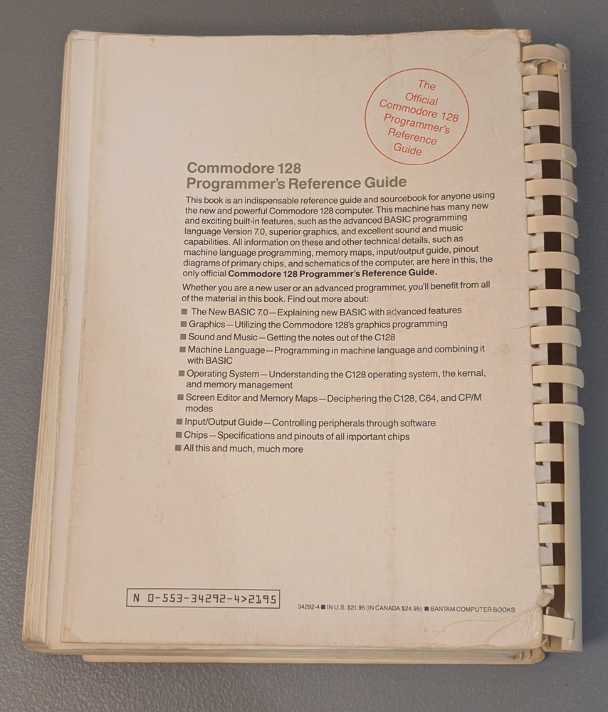 Commodore 128 Programmer's Reference Guide & System Guide - 1980s Computer Books