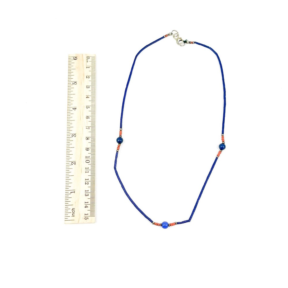Lapis Stone Tiny Beaded Necklace Afghanistan