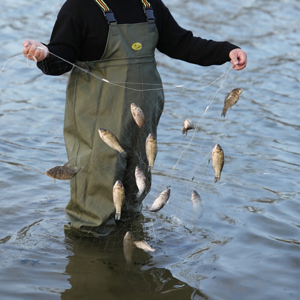 Catch Fish Gillnet 3-Layer Sinking Net Does Not Entangle The River Fishing
