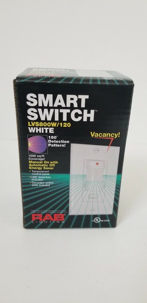 RAB Lighting LVS800W/120 Smart Switch Wall Vacancy! Occupancy Sensor