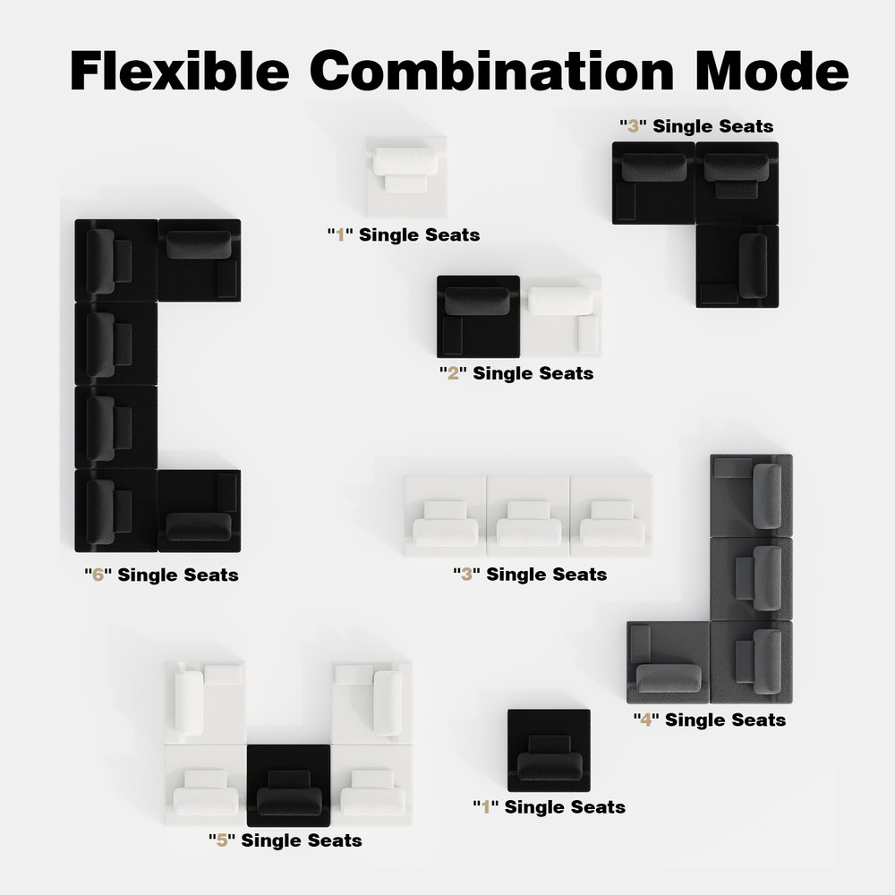 Oversized Modular Sectional Sofa,Luxury Boucle Floor Couch Set,Convertible Comp