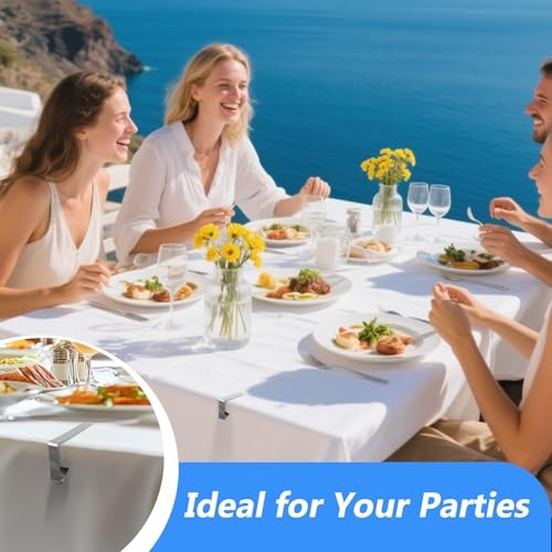 Pack Tablecloth Clips - Rust-Proof Table Cloth Holder Clips for Outdoor & 6