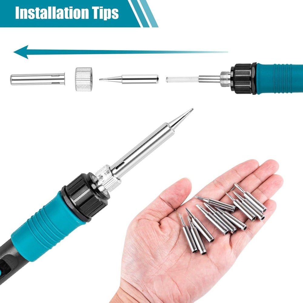 10 Pcs Soldering Iron Tips, Replacement Soldering Tips, Compatible with HAKKO...