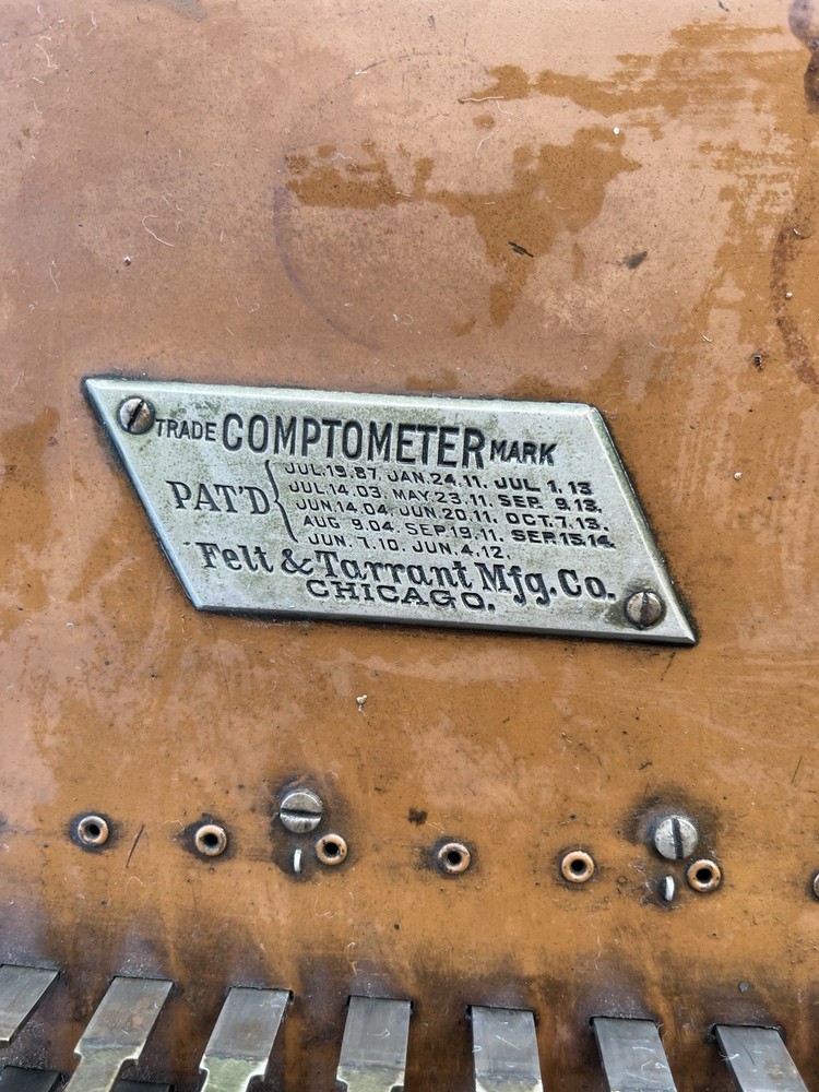 Comptometer Antique Adding Calculator Machine Felt Tarrant MFG, Chicago
