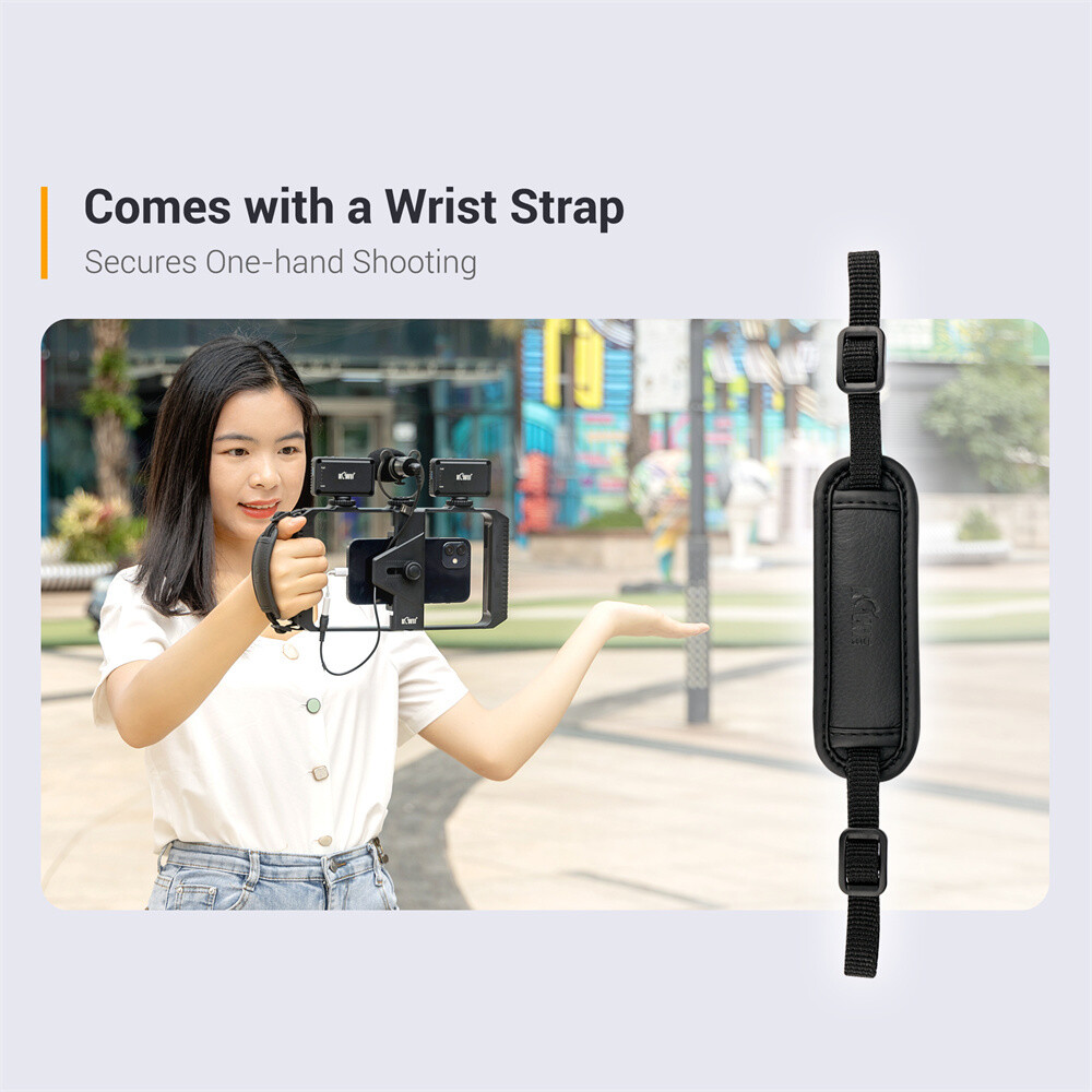 Phone Vlogging Kit Video Camera Rig Stabilizer Cage +LED Light/Microphone/Tripod
