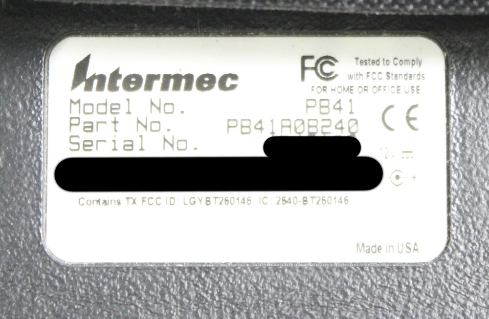 Intermec PB41 Portable POS Bluetooth Thermal Label Printer PB41A0B240