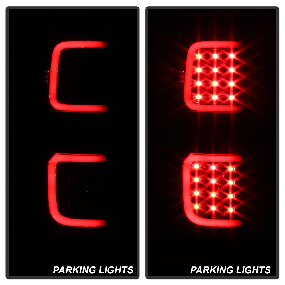 2009-2014 Ford F150 Pickup Black LED Tube Tail Lights Brake Lamps Set Left+Right
