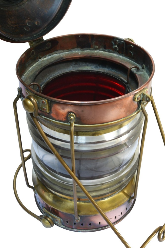 Antique Ships Lantern, NUC Not Under Command, Seagull, Copper & Brass