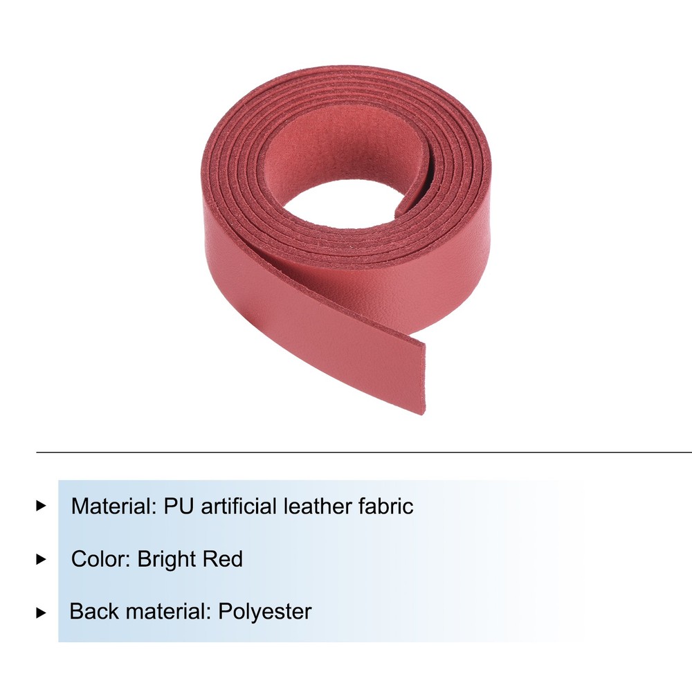 Leather Straps Strip Belt 2cm(0.8" Width) Leather Strips Bright Red