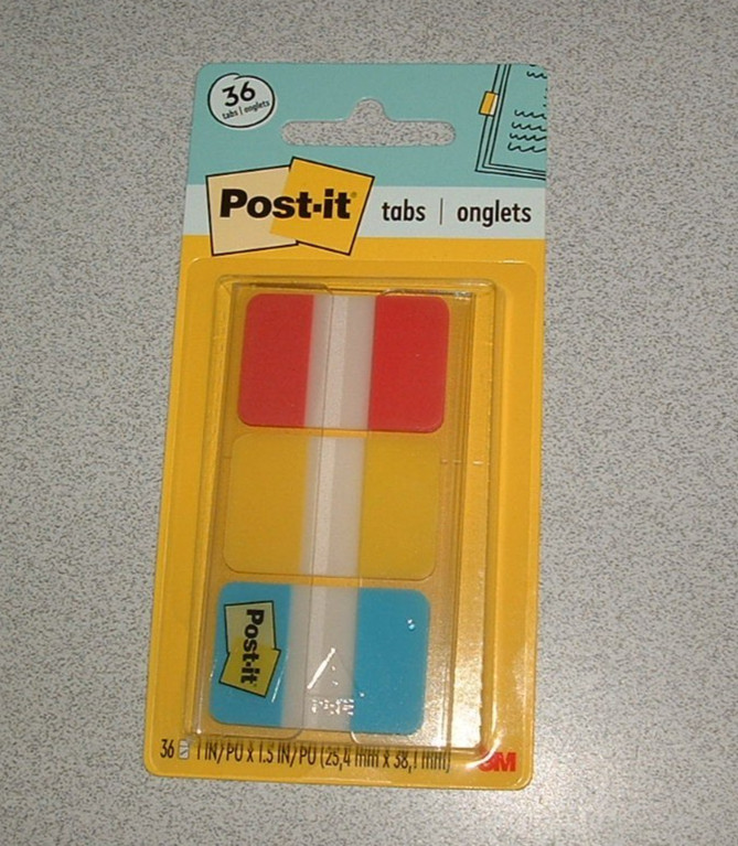 6X Post-it Durable Index Tabs - 36 Each post it note TABS 3m 1"x 1.5"
