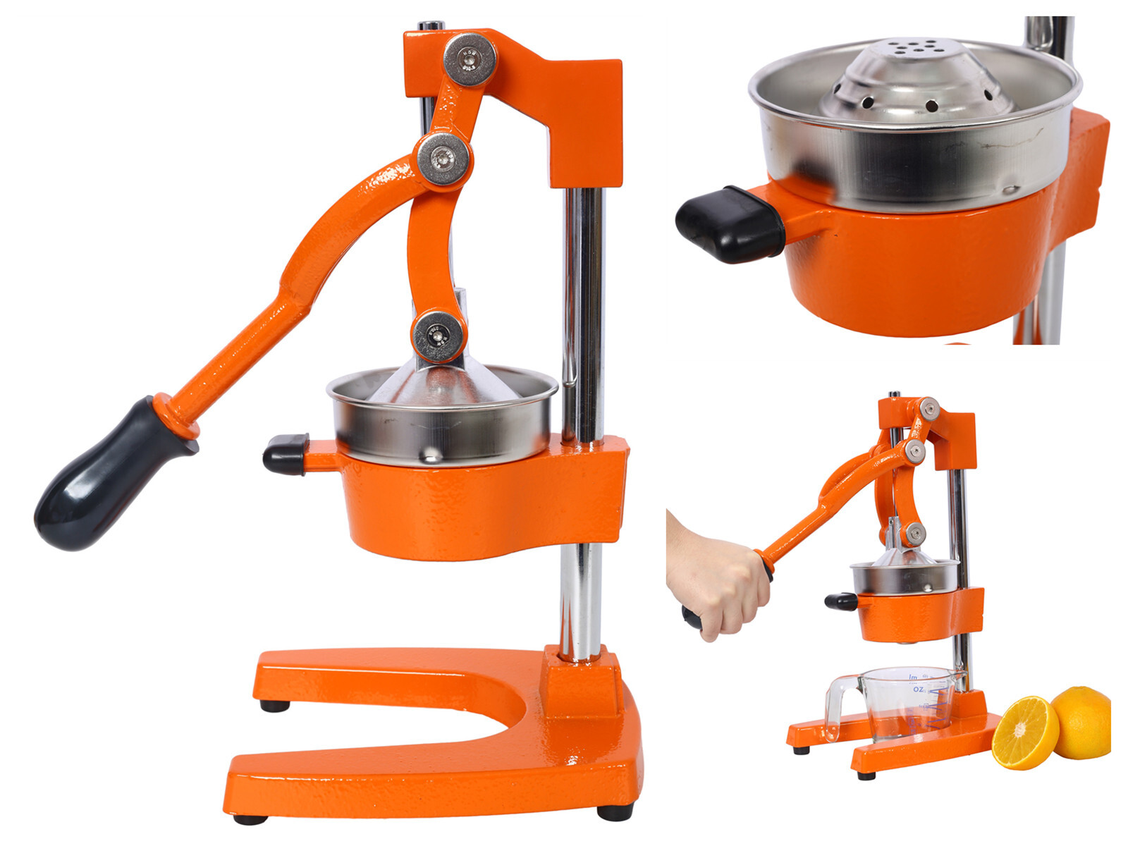 Manual Fruit Juicer Cast Iron Commercial Grade Juice Squeezer Machine Heavy Duty