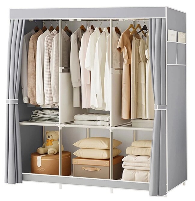 Design Portable Closet Wardrobe Clothes Rack Storage Organizer Shelf Multi-color