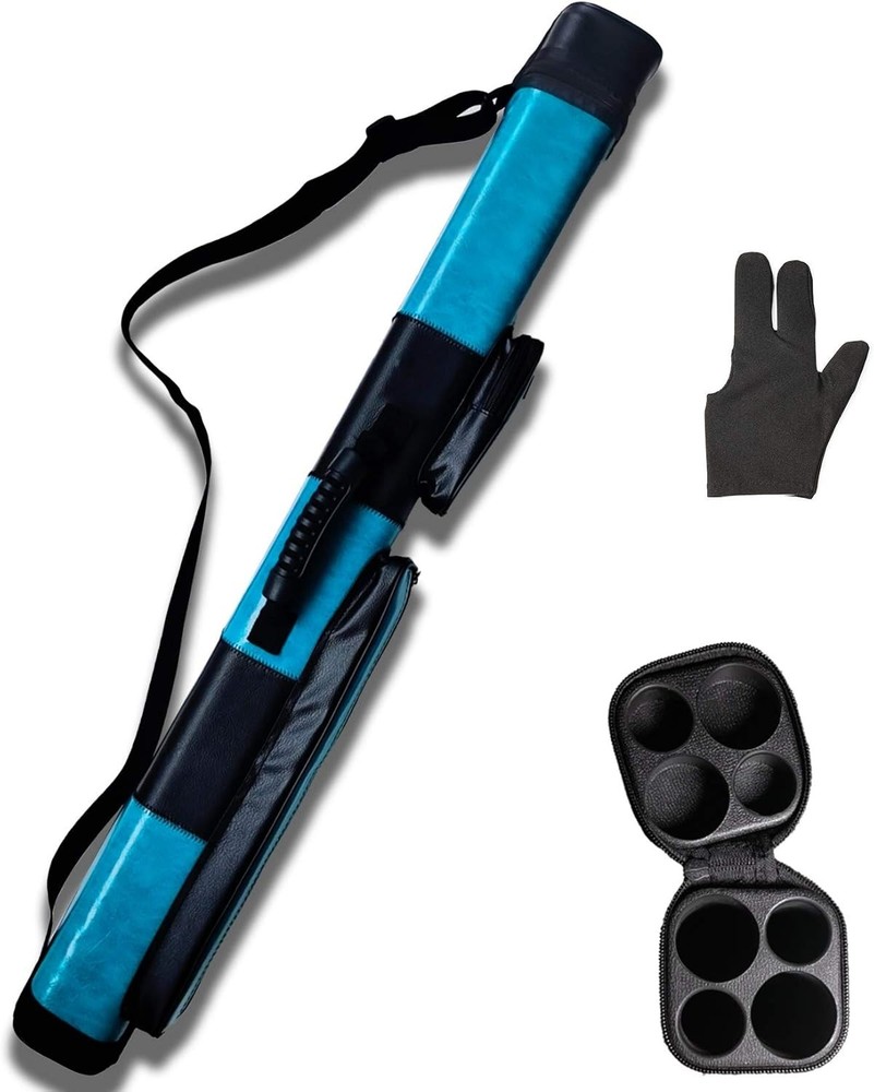 Durable 2x2 Hard Cue Case with Adjustable Strap for Billiards Players