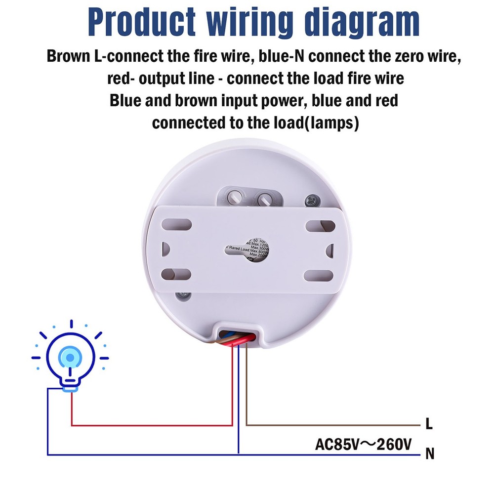 Mini Motion Sensor Light Switch, PIR Infrared Sensor, Time Delay, for LED, Bulb