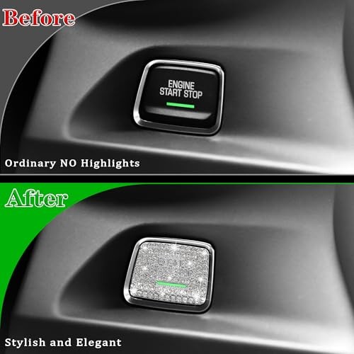 Bling Car Engine Start Button Cover Compatible with Chevy Camaro 2016-2024